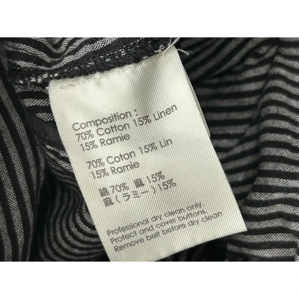 3.1 Phillip Lim Black Linen Blend Pinstripe High-Rise Pleated Paper Bag Shorts 0